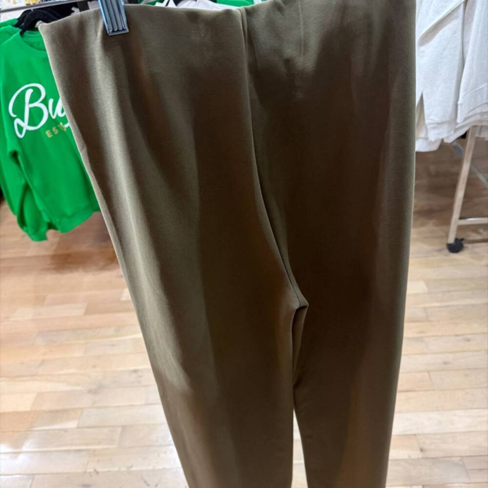 NEW GLAM women's wide leg knit pants in olive
